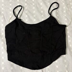 Liz & Sara Black Corset Style Crop Top L